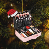 Suseaz Personalized Makeup Tools Christmas Ornament 2023, Makeup Box Christmas Ornament Gift for Makeup Artist, Christmas Tree Decor for Makeup Shop, Gift for New Makeup Coworkers (ON212)